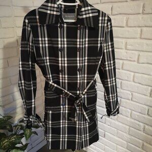Beechers Brook Ladies Lightweight Black & White Plaid Coat